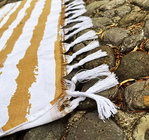 2022 High Quantity Turkish Beach Towel With Logo Custom Print Striped Fringed Sand Free Cotton Beach Towels